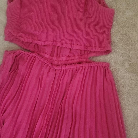 Michael Kors Halter Neck Pleated Cut-out Midi Dress cerise/pink Sz M & L BNWT - Picture 12 of 15